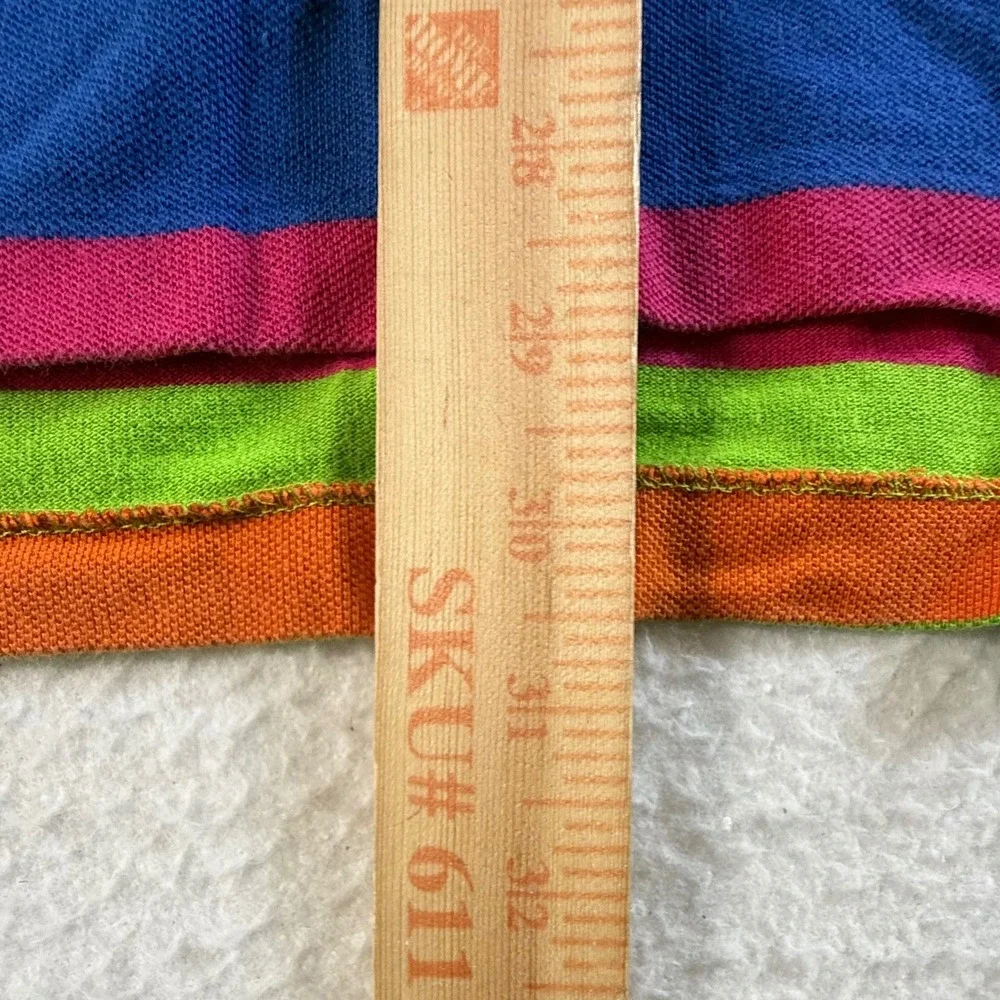 Polo Ralph Lauren Polo Shirt Mens 2XL Striped Multi-Color Rainbow Pique Cotton
